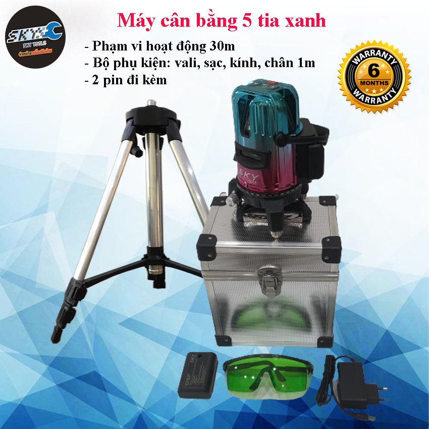 Máy cân bằng, máy bắn cốt, máy cân mực, máy laser 5 tia xanh SKY- 5005 tia siêu sáng
