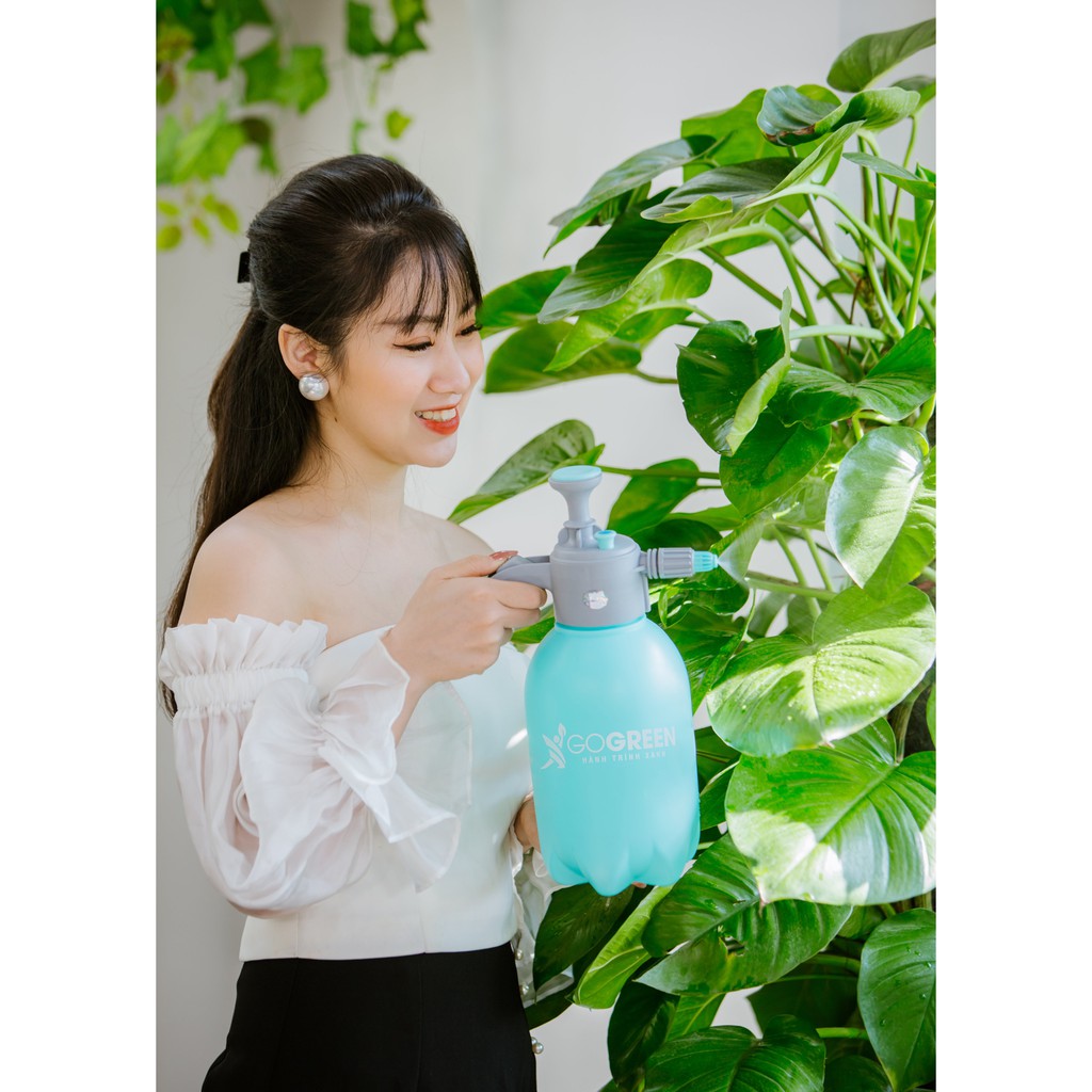 Bình Tưới Cây GoGreen 2L- Bình Xịt Nước Tưới Cây Cảnh, Cây Hoa - Nhựa PE cao cấp siêu bền (màu xanh lam)