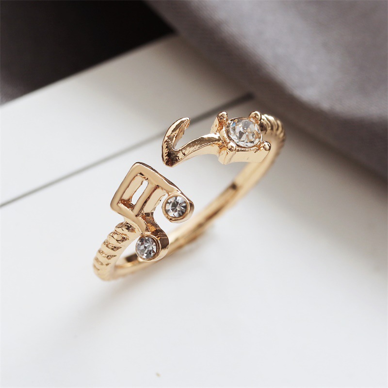 Nhẫn Mở Hình Nốt Nhạc Đính Đá Thời Trang Cho Nữ