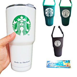 Combo ly giữ nhiệt thái 900ml kèm túi + 2 ống hút + 1 cọ