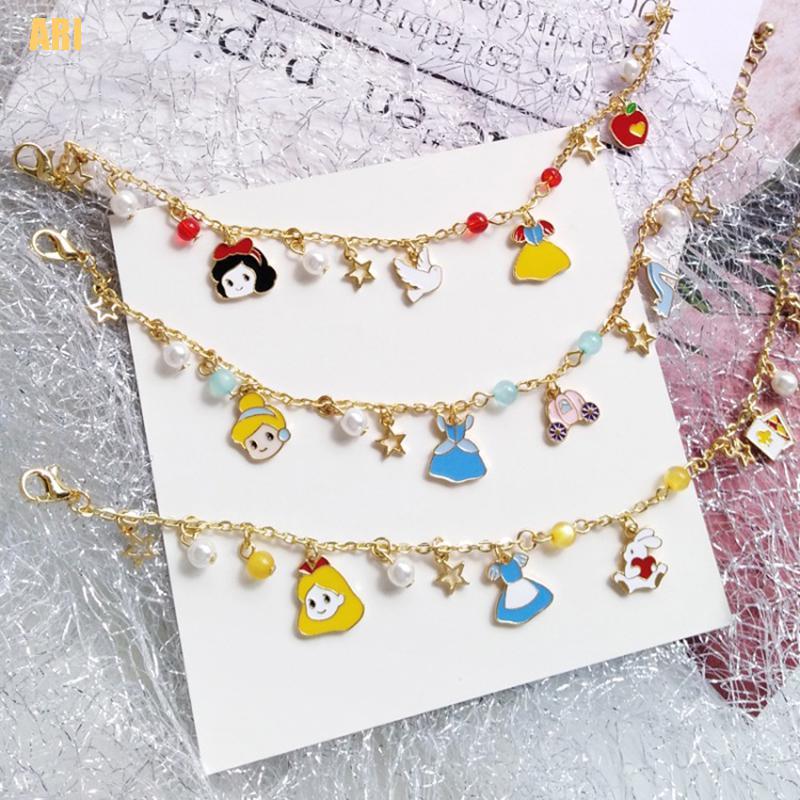 Vòng Tay Handmade Mặt Hình Công Chúa Hoạt Hình Dễ Thương Cho Nữ