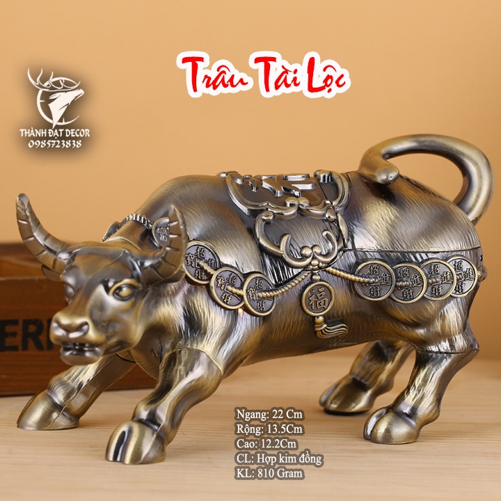 Gạt tàn thuốc lá để bàn hình con mèo may mắn , long quy , con trâu bằng hợp kim