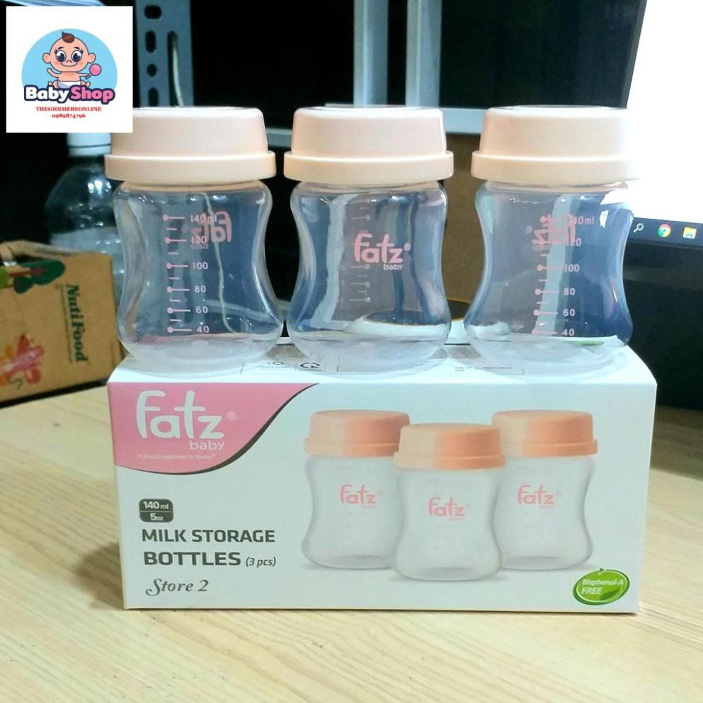 [FREESHIP] [SIÊU RẺ] Bộ 3 bình trữ sữa đựng sữa fatz baby - Store 2 FB0140VN - Dung tích 140ml Free BPA an toàn cho bé