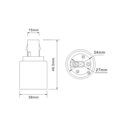 Chuôi đèn led g24 đến E27 2 pin