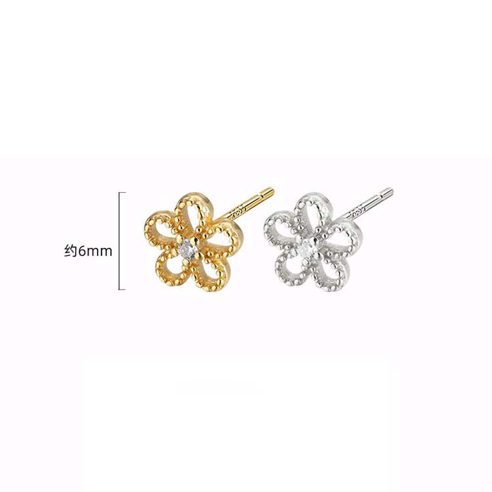 Khuyên tai kim loại kiểu bông hoa phong cách Hàn Quốc cho nữ