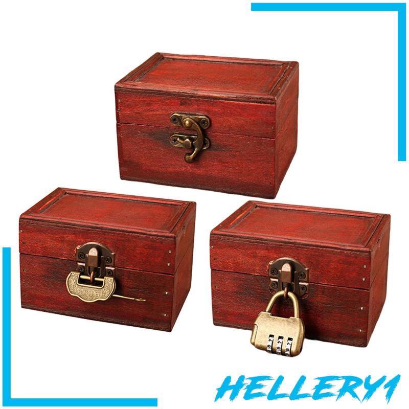 [Hellery1] Hộp Đựng Trang Sức Bằng Gỗ Phong Cách Vintage