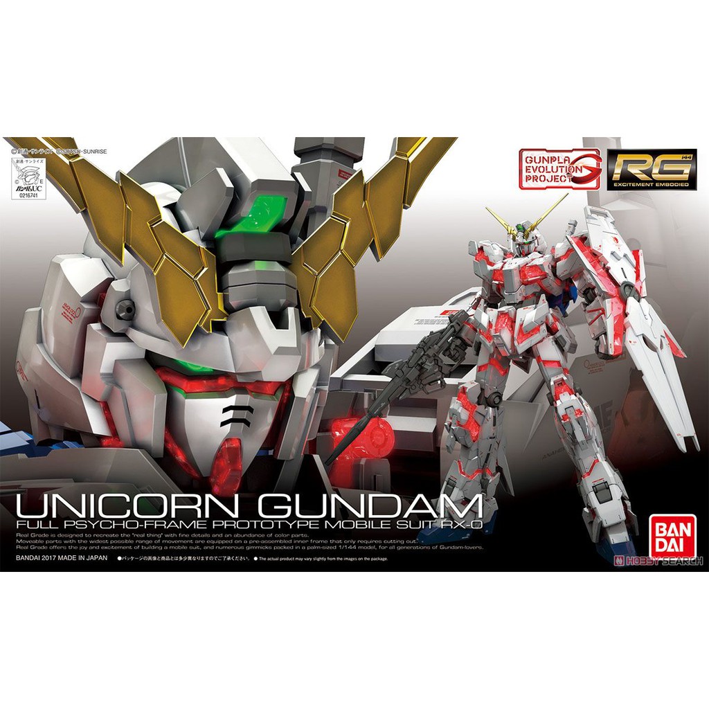 Mô Hình Lắp Ráp RG 1/144 Unicorn Gundam