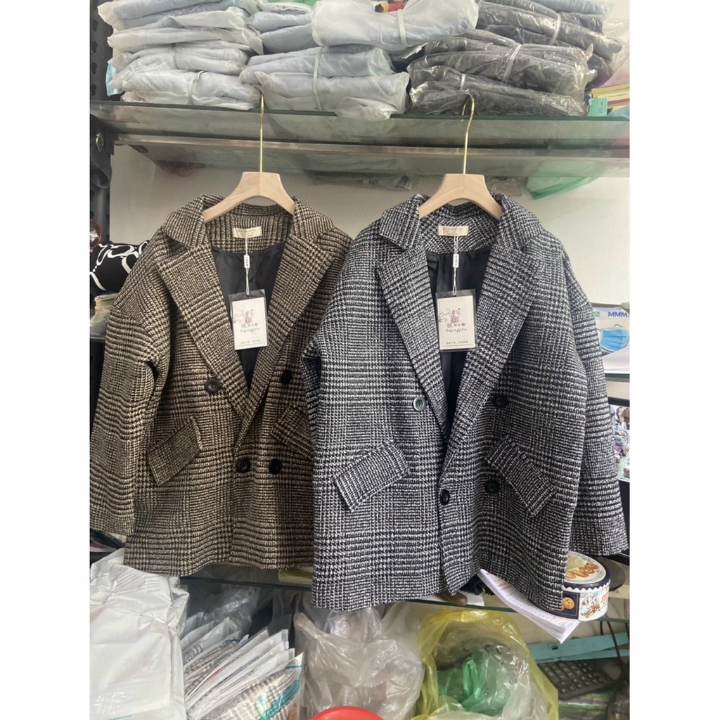Áo vest nữ 2 lớp - Áo blazer trơn/kẻ tông màu lạ  1hittop
