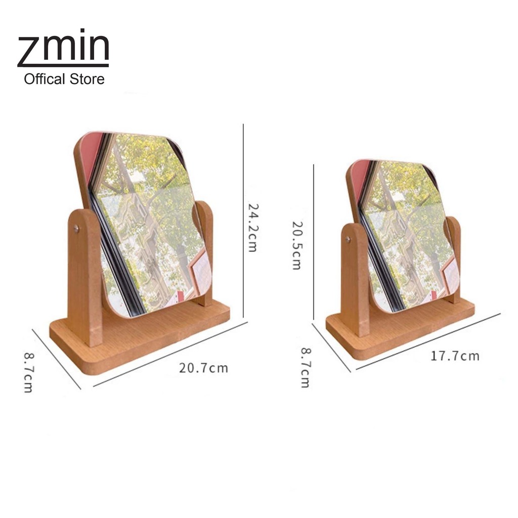 Gương trang điểm decor để bàn Zmin, thiếu kế thời trang chất liệu cao cấp - P040