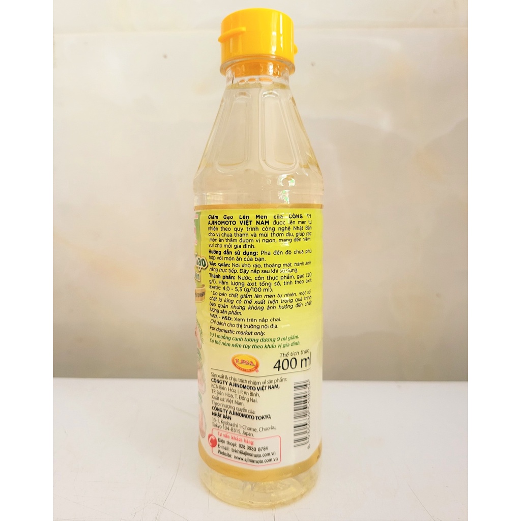 [Chai nhỏ 400ml] GIẤM GẠO LÊN MEN Lisa [VN] AJINOMOTO Rice Vinegar