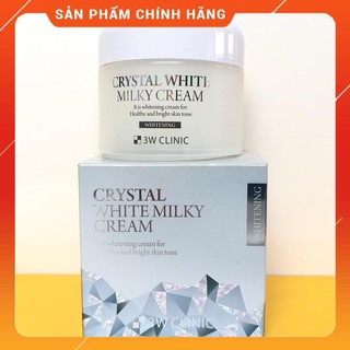 Kem dưỡng trắng da bật tông 3W Clinic Crystal White Milky Cream Hàn Quốc 50gr [Cam Kết Chuẩn Hàn Quốc ]