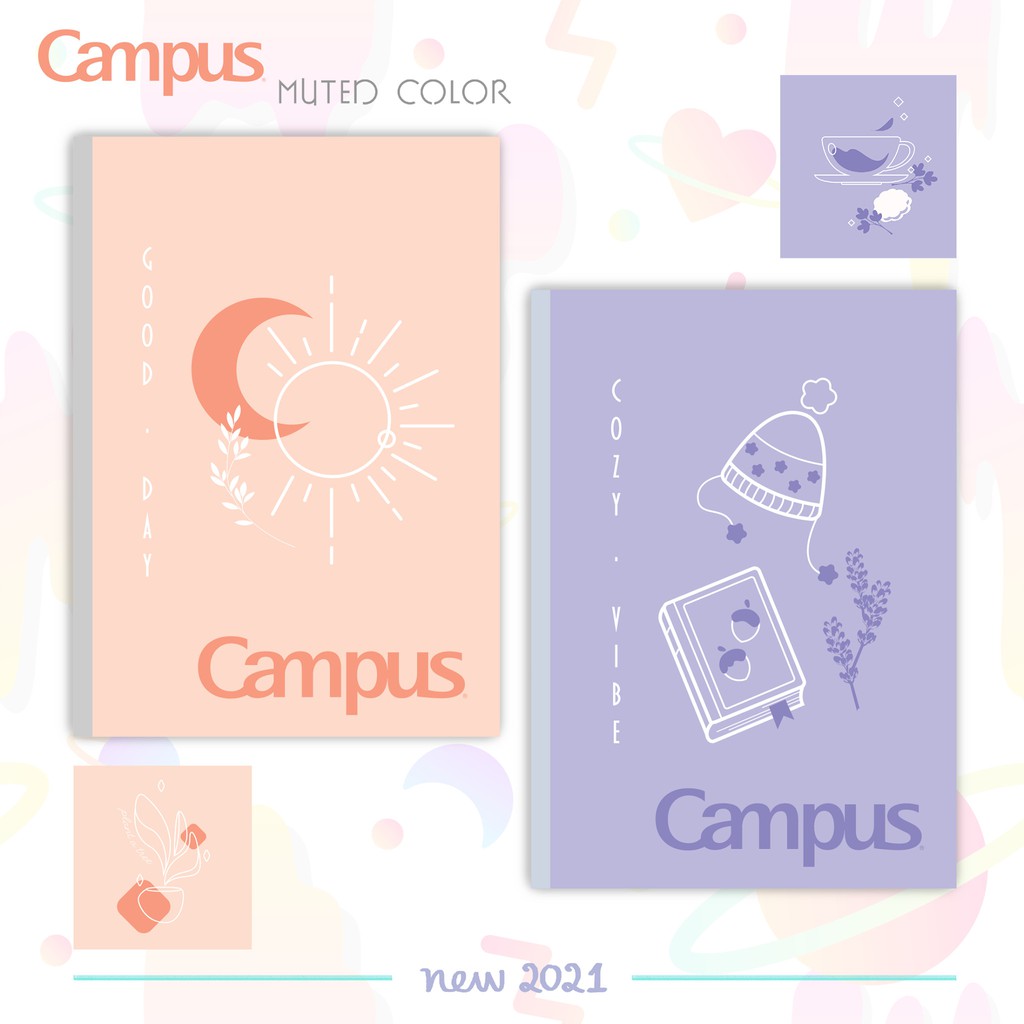 [Mẫu mới 2021] Vở KN Campus Muted color 80 trang (Lốc 10 quyển)