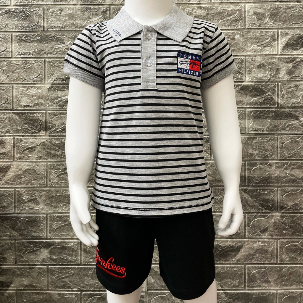 Áo thun polo bé trai size đại 16 - 38kg | 6 Màu | TOM07Y