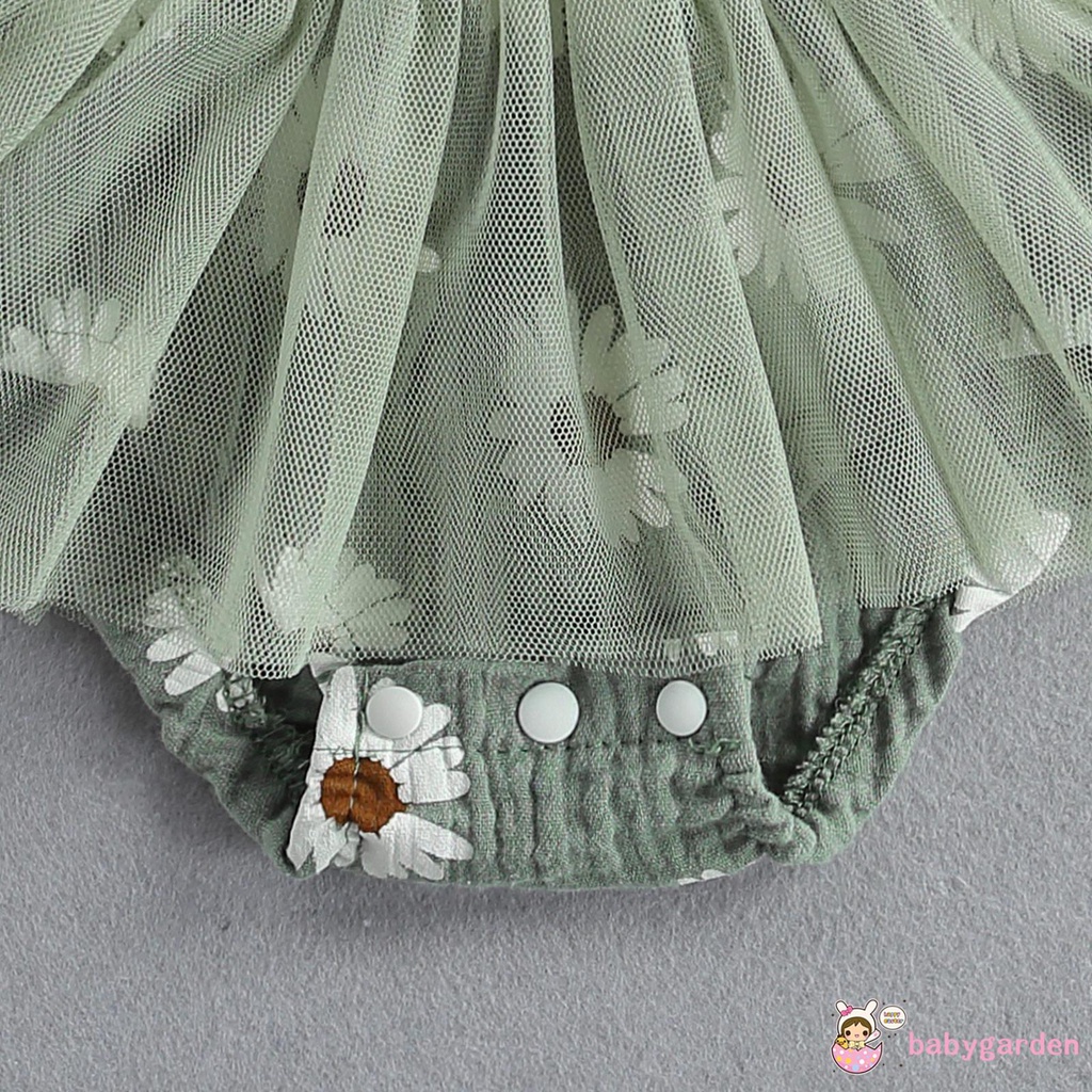 Bộ Áo Liền Quần Họa Tiết Hoa Cúc Cho Bé Gái