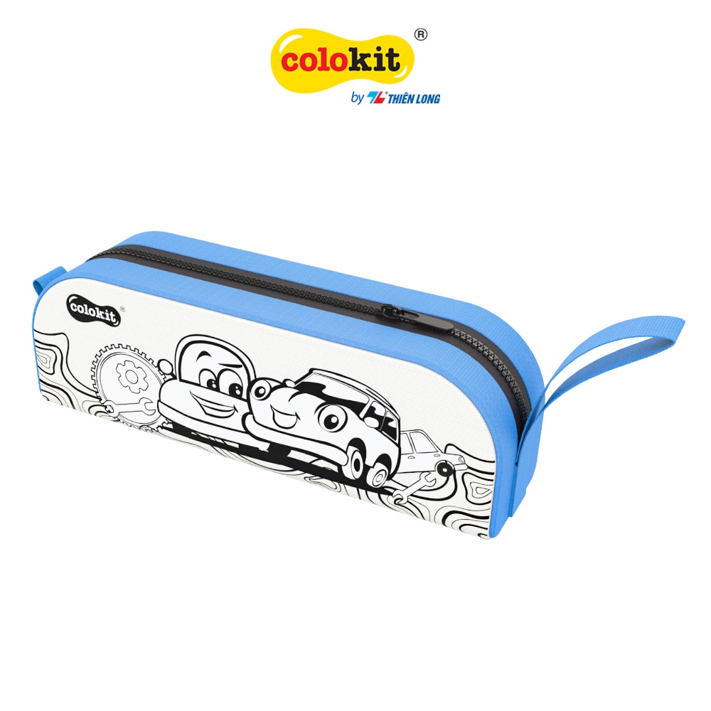 Bộ tô màu DIY túi bút phương tiện giao thông Thiên Long Colokit KIT-C034- Gồm bô bút tô vài và hộp bút đi kèm