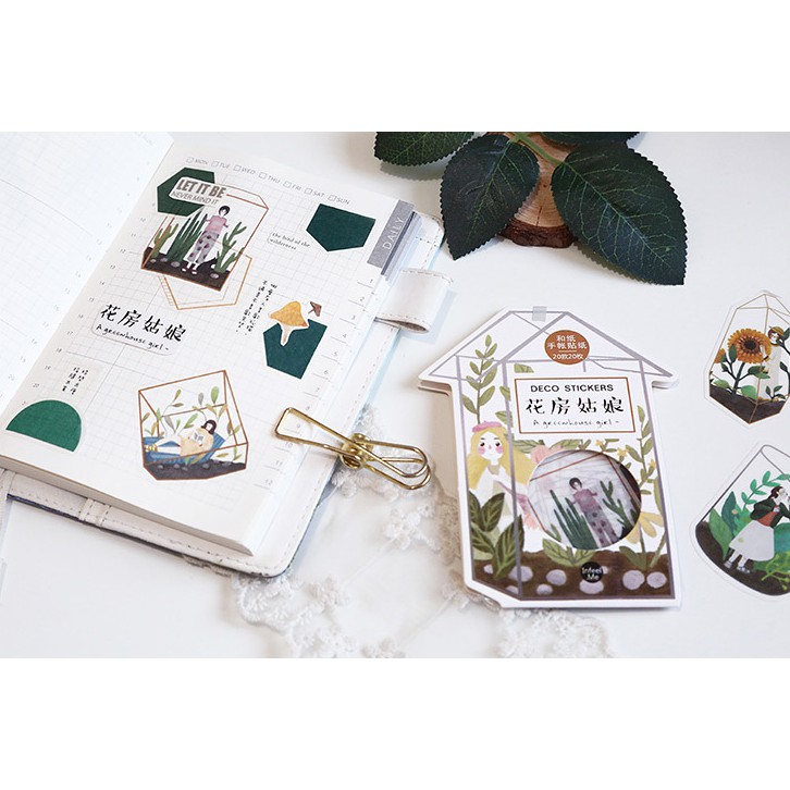 Sticker trang trí Bullet Journal gói đặc biệt Nhà Kính
