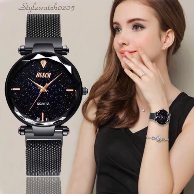 Đồng hồ nữ Bosck chính hãng dây nam châm mặt sao đêm sang trọng | BigBuy360 - bigbuy360.vn