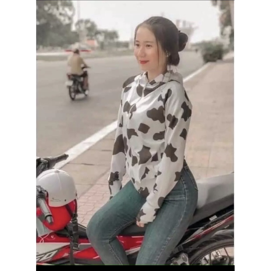 Áo Khoác Chống Nắng Nam/ Nữ chất vải co giãn mềm mát hình con bò sữa TP8