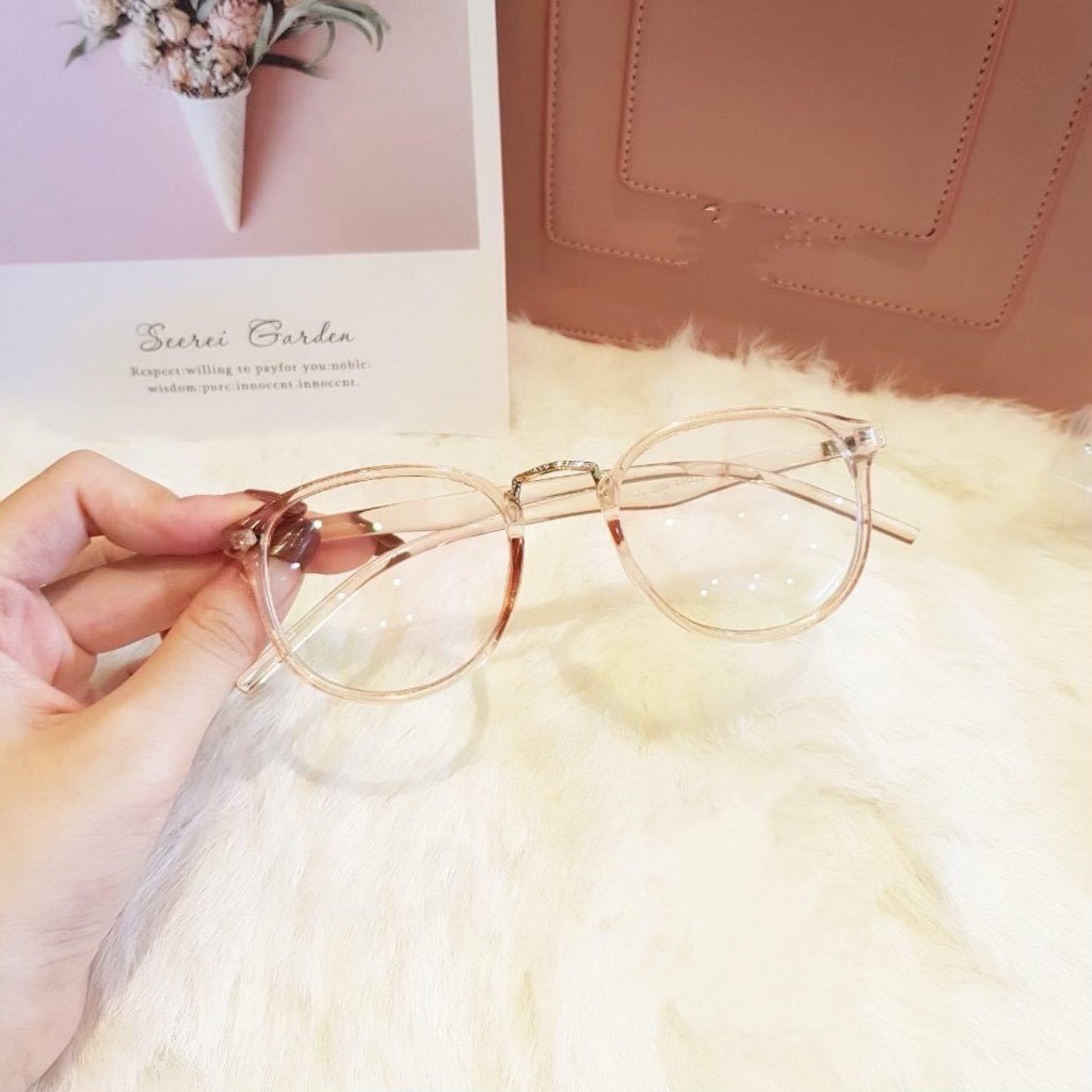 Kính mát nữ gọng kính cận siêu dẻo Hàn Quốc chống ánh sáng xanh màu hồng tôn da cực xinh - 209 HỒNG