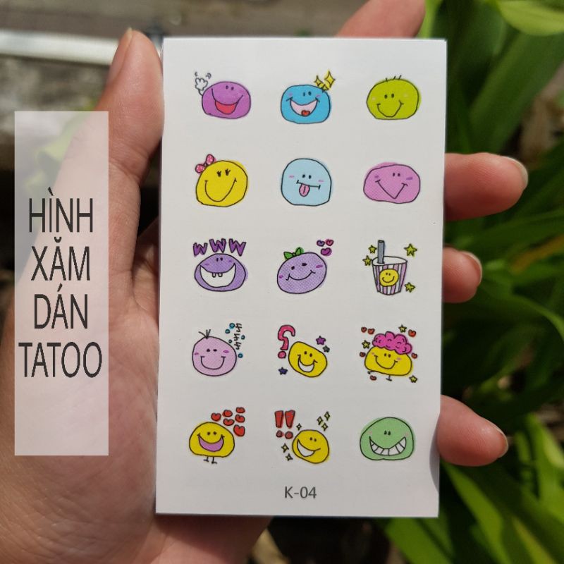 Hình xăm mini cartoon k04. Xăm dán tatoo mini tạm thời, size &lt;10x6cm