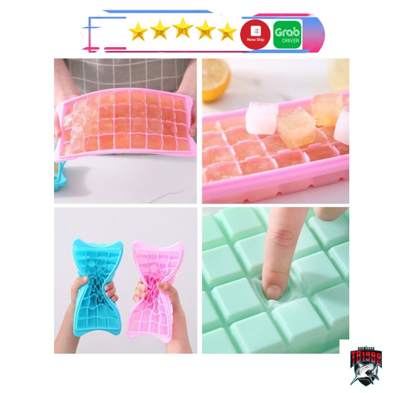 Khay làm đá silicon [Hot] hình chữ nhật 36 ô có nắp đậy tiện lợi