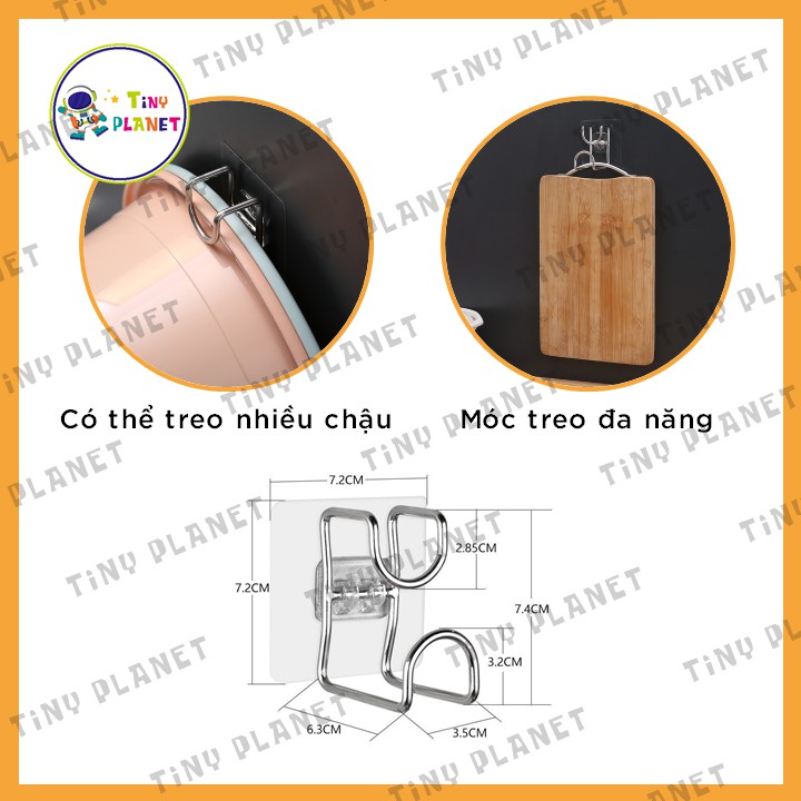 Móc treo thau chậu inox đa năng gắn tường