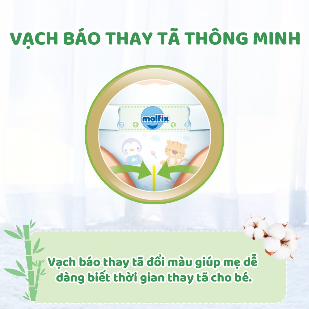 [TẶNG 6 MIẾNG] Tã/bỉm Quần Molfix Thiên Nhiên Jumbo XL (12kg - 17kg) - Gói 34 Miếng