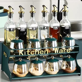 (Có sẵn ) Bộ hũ gia vị kitchen ware thuỷ tinh cao cấp