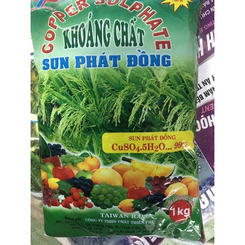 Đồng Sun Phát CuSO4 1kg Phân bón vi lượng Đồng cho cây trồng chống vàng lá do rỉ sắt