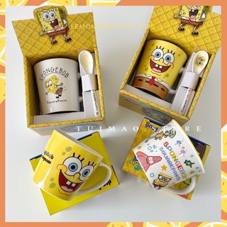Cốc sứ Spongebob SquarePant dễ thương hoạt hình có hộp quà tặng kèm thìa