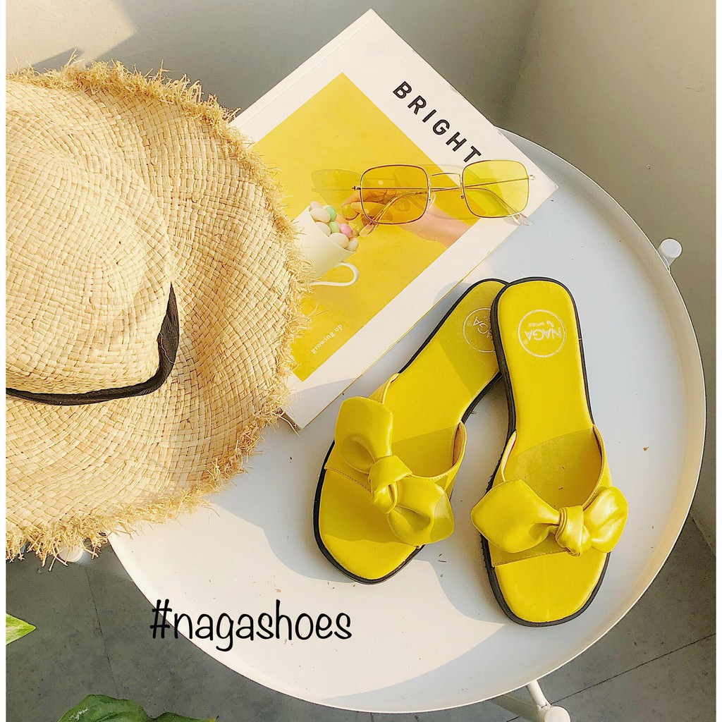 DÉP NAGASHOES MŨI VUÔNG QUAI NGANG NƠ NAD59