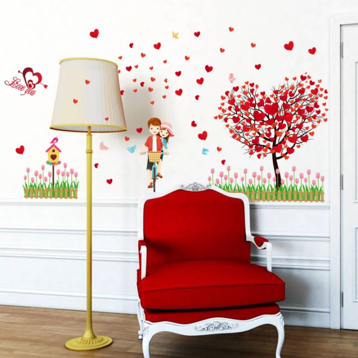 Decal dán tường Trái tim tình nhân 2 - MSP: DKN046