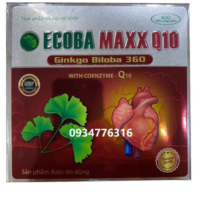 ✅ Ginkgo Biloba 360 - HOẠT HUYẾT DƯỠNG NÃO Ecoba Maxx Q10 VIÊN NANG BỔ NÃO, tăng cường trí nhớ