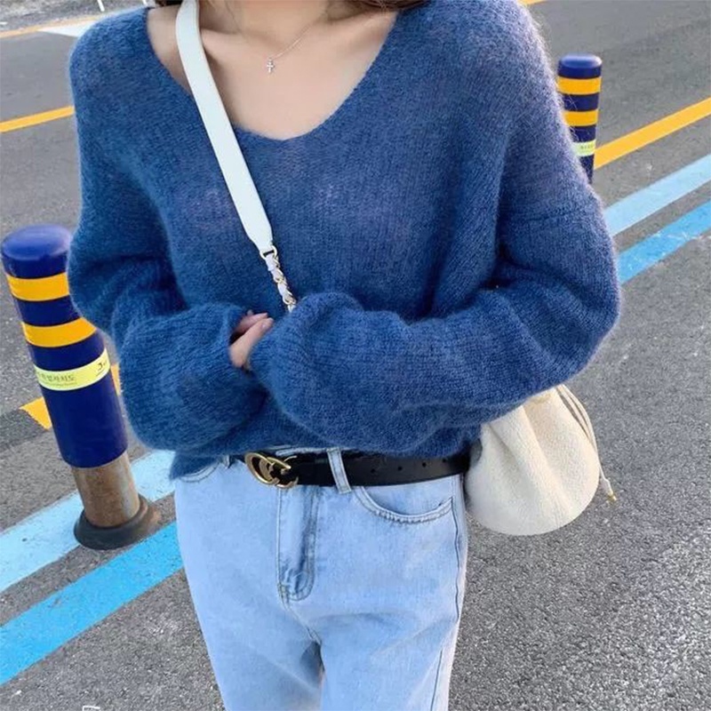 Áo dệt kim IELGY mỏng dáng rộng thời trang cho nữ