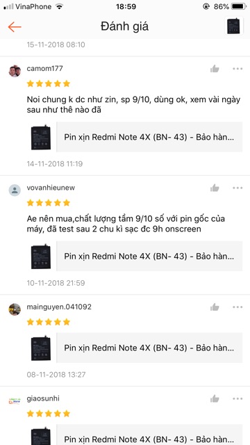 Pin xịn Xiaomi Redmi Note 4X (BN43) - Bảo hành 6 tháng