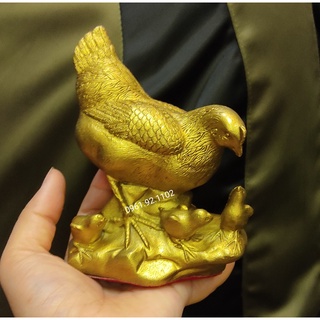 Tượng Gà Trống Mái Và Đàn Con Bằng Đồng tài lộc phong thủy