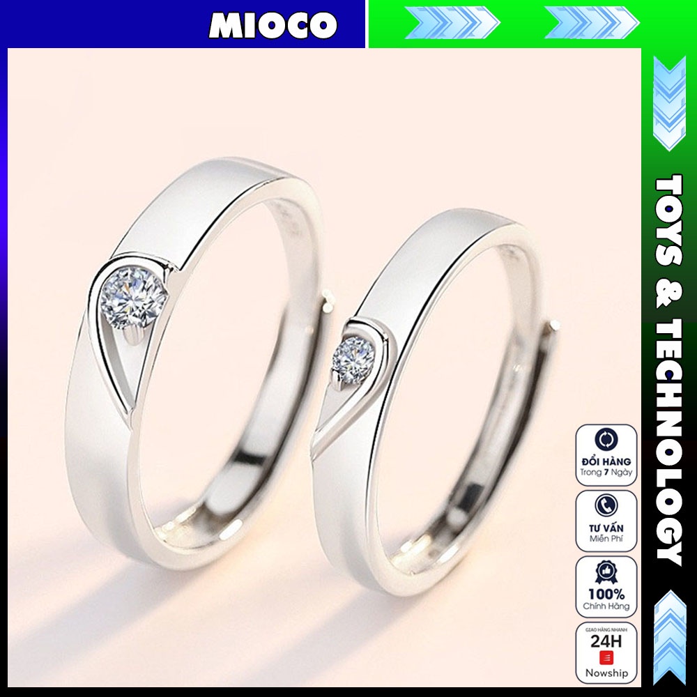 Nhẫn Cặp Đôi Nam Nữ Mioco Nb11, Cao Cấp Thời Trang Thiết Kế Hở Dễ Dàng Điều Chỉnh Kích Cỡ, Tình Yêu Mẫu Mới Nhất