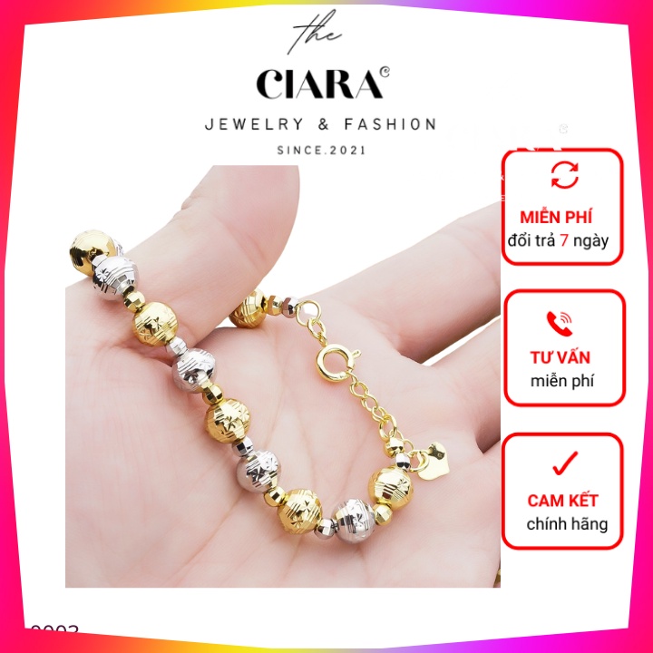 Lắc Tay Bi Nữ ⚡𝐌𝐀̂̃𝐔 𝐇𝐎𝐓 𝟐𝟎𝟐𝟏⚡Vòng Tay 2 Màu Mạ Vàng 18k Kiểu Dáng Hiện Đại, Thời Trang - L0003