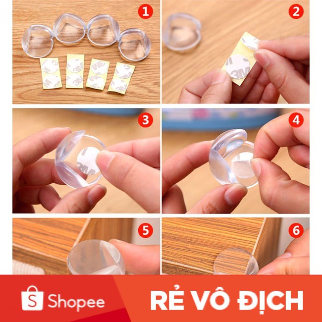 SÉT 4 MIẾNG BỊT GÓC BÀN SILICON. - RẺ VÔ ĐỊCH