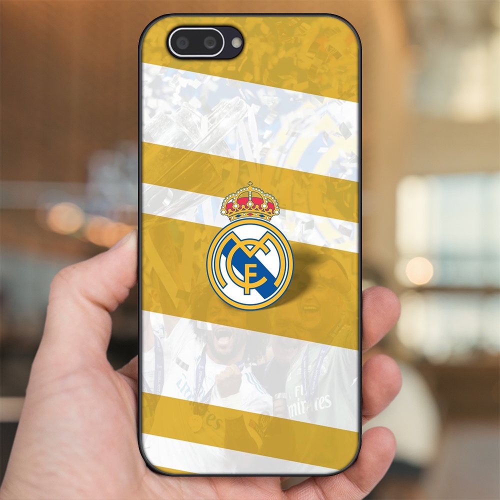 Ốp lưng Oppo A3S viền đen in hình Real Madrid