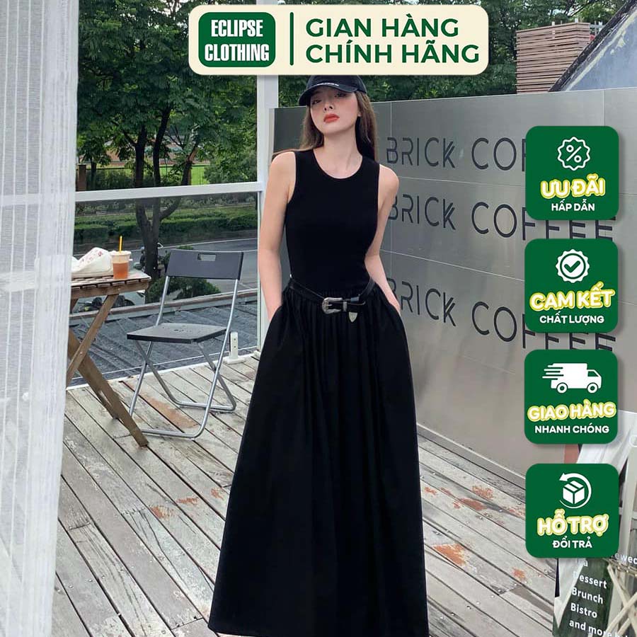 Váy Maxi Ba Lỗ Nhún Ly Eo Xoè Eclipse Dạo Phố Đi Biển