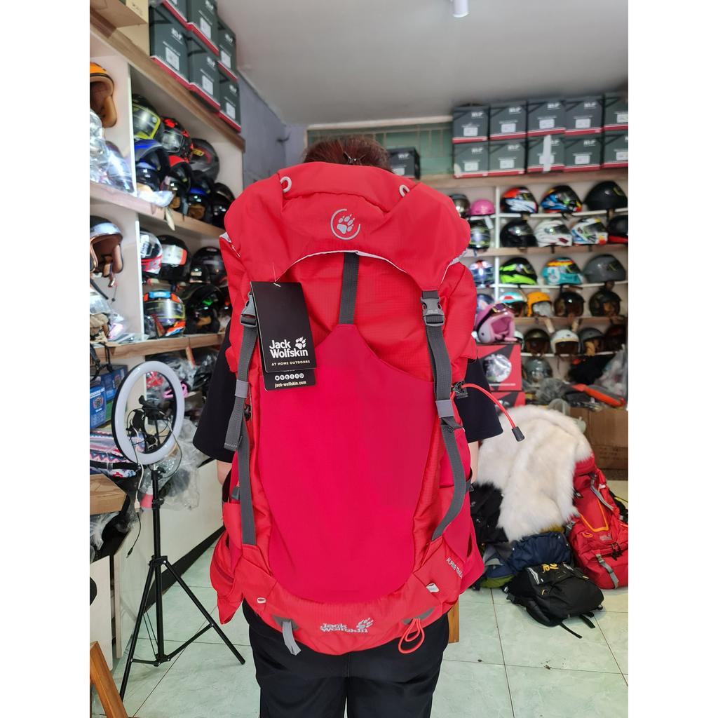 Balo chính hãng Jack Wolfskin 40 lít màu đỏ - Balo trekking,du lịch,dã ngoại