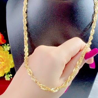 Dây chuyền nữ kiểu xoắn màu vàng 18 cao cấp