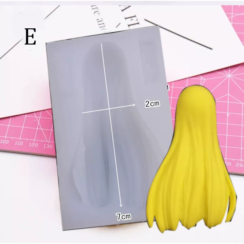 Khuôn silicone dẻo nặn tóc hair mold tượng búp bê chibi nendoroid