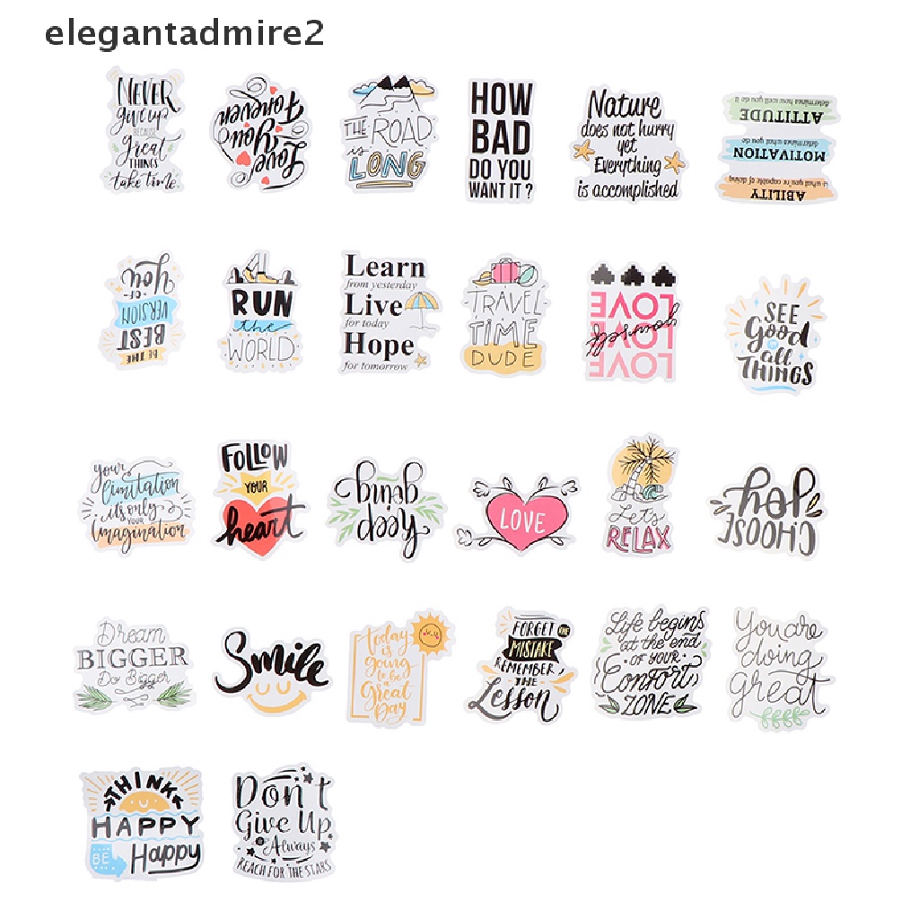 Bộ 50 Sticker Câu Trích Dẫn Motivational Phrases Chống Thấm Nước Dùng Trang Trí Laptop / Ván Trượt Diy