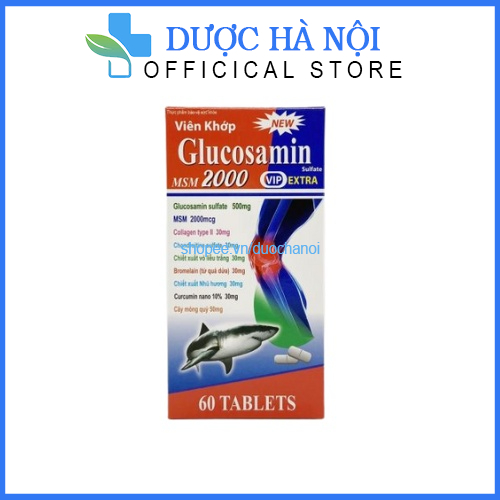 Viên khớp Glucosamin MSM 2000mg giảm đau nhức mỏi xương khớp - Lọ 60 viên