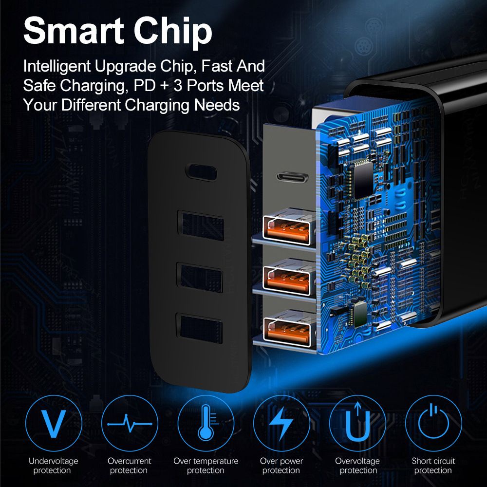 Củ sạc nhanh USB 4 cổng tiện lợi dành cho điện thoại di động