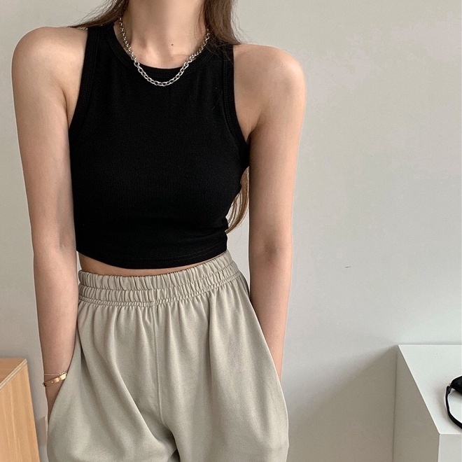 Áo Ba Lỗ Croptop MIMILA Áo Croptop Thun Tăm Co Giãn Ôm Body Basic Dễ Mix Đồ - MA024