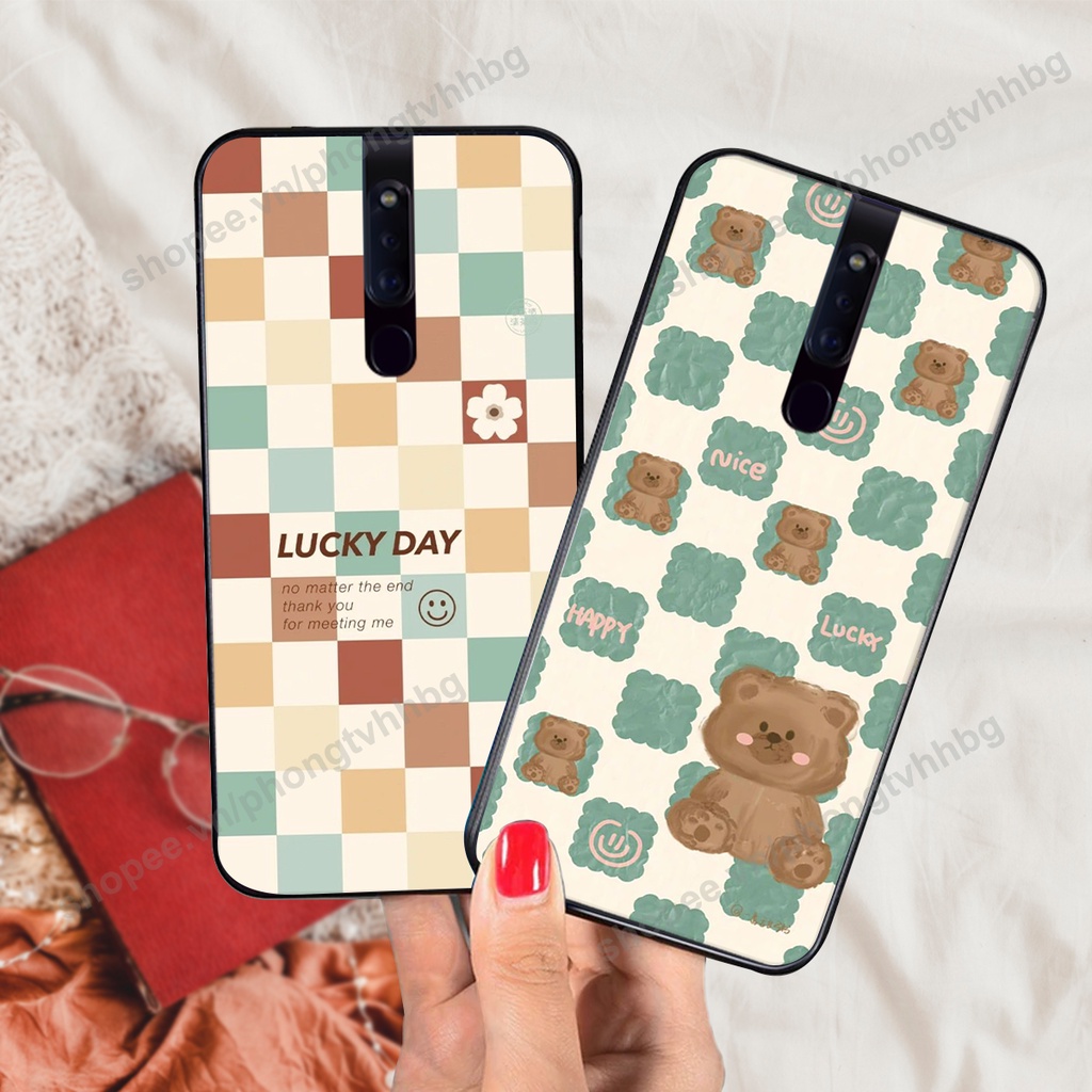 Ốp lưng Oppo F11 / F11 Pro trái tim gấu thể thao , smile mặt cười cực cute
