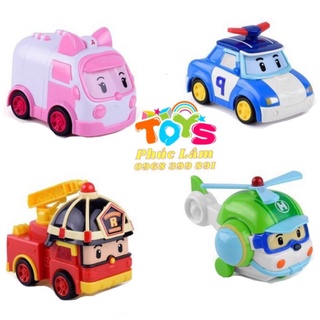 Sỉ Set 4 Xe mô hình chạy đà Robocar Poli, xe công trình